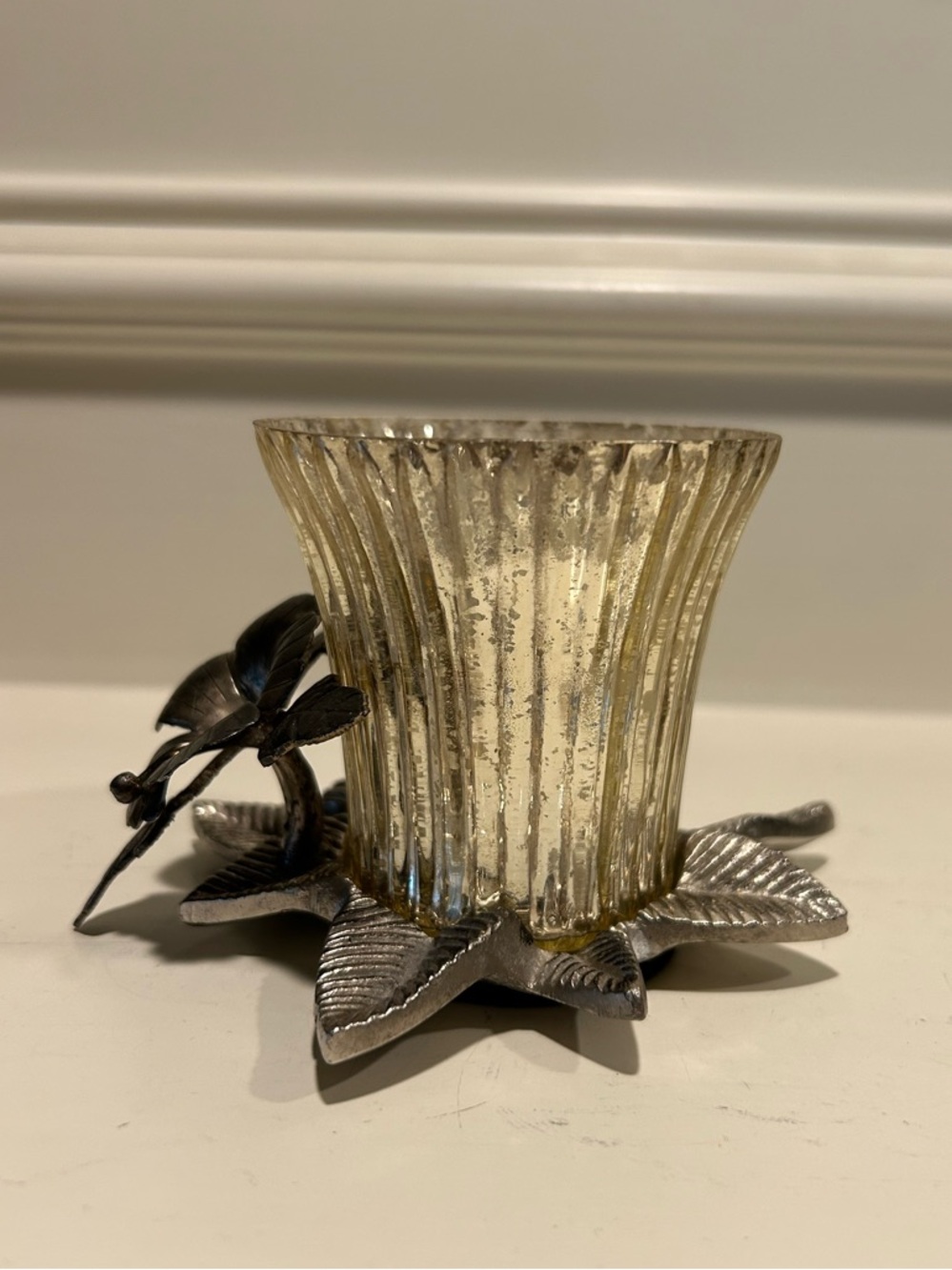 Pottery Barn Champagne Flower Mercury Cup Tealight Holder - Picture 4 of 11